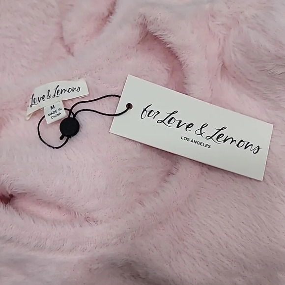 FOR LOVE AND lemons pink Cropped faux mohair sweater top - Picture 9 of 14